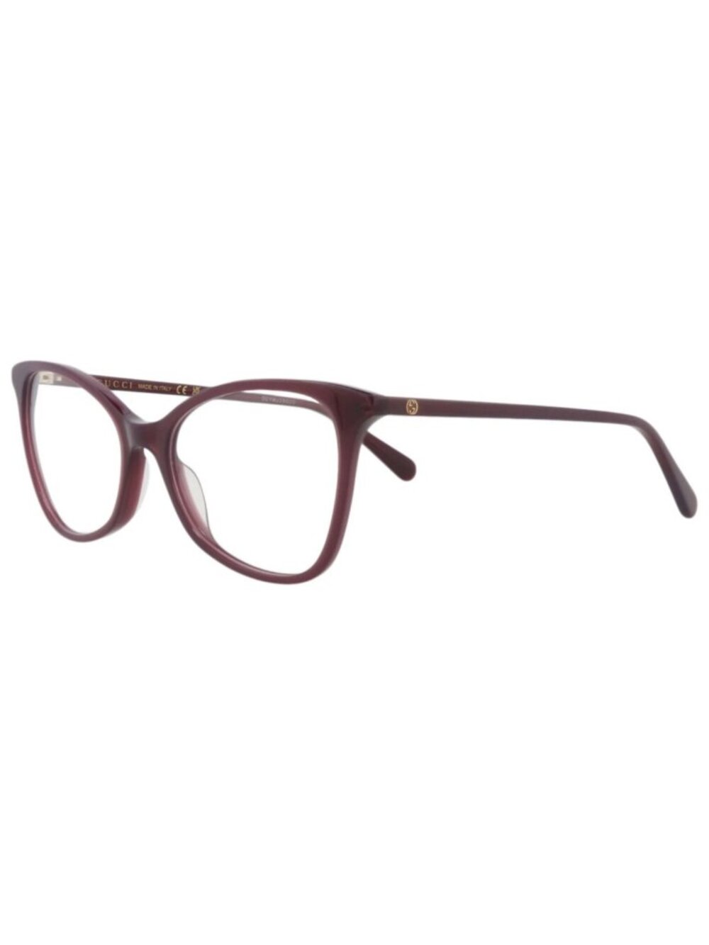 New Gucci Women's Eyeglasses Cat Eye Recycled Acetate Frame Violet Violet